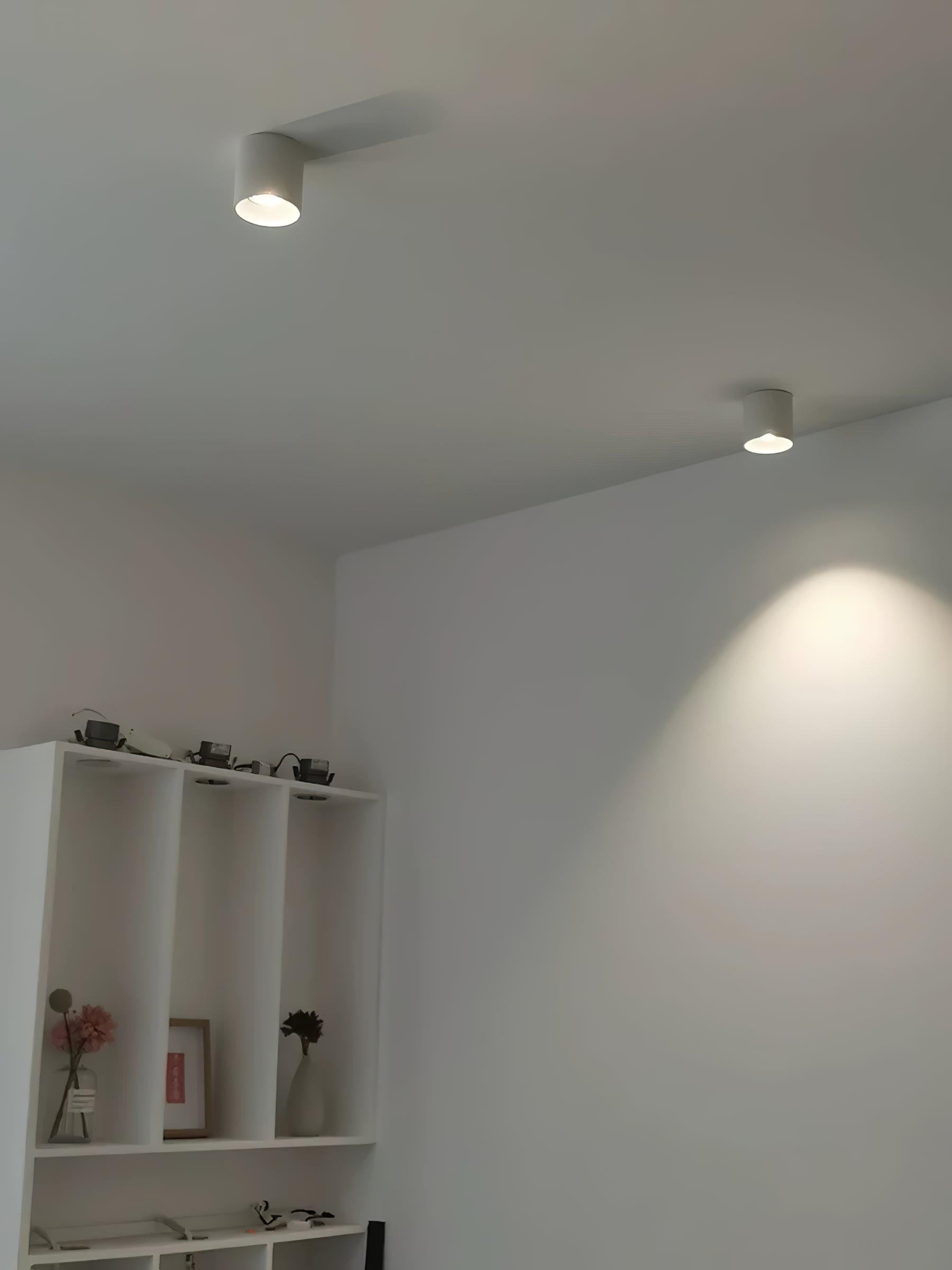 Modupoint ceiling light viewed from an angle highlighting the deep rim