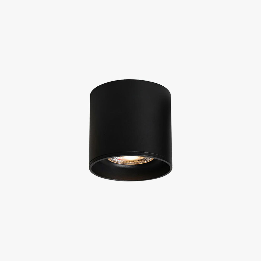 Modupoint ceiling light with a deep ridged rim mounted on a modern ceiling