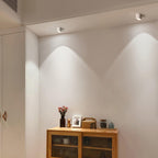 Modupoint ceiling light viewed from an angle highlighting the deep rim