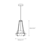 Black line drawing schematic of a modern pendant light fixture with dimension annotations showing a height of 62cm (24.5") and a width of 35.