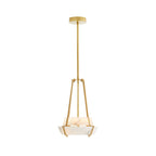 Alabaster Pendant Lamp With Iron Frame, Warm or Cool Light, Avlireth