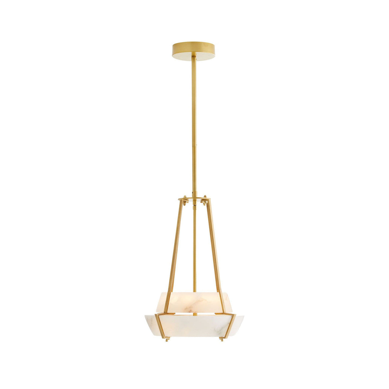 Alabaster Pendant Lamp With Iron Frame, Warm or Cool Light, Avlireth