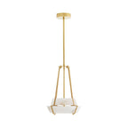 Alabaster Pendant Lamp With Iron Frame, Warm or Cool Light, Avlireth
