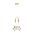 Alabaster Pendant Lamp With Iron Frame, Warm or Cool Light, Avlireth