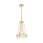 Alabaster Pendant Lamp With Iron Frame, Warm or Cool Light, Avlireth