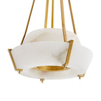 Alabaster Pendant Lamp With Iron Frame, Warm or Cool Light, Avlireth
