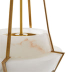 Alabaster Pendant Lamp With Iron Frame, Warm or Cool Light, Avlireth