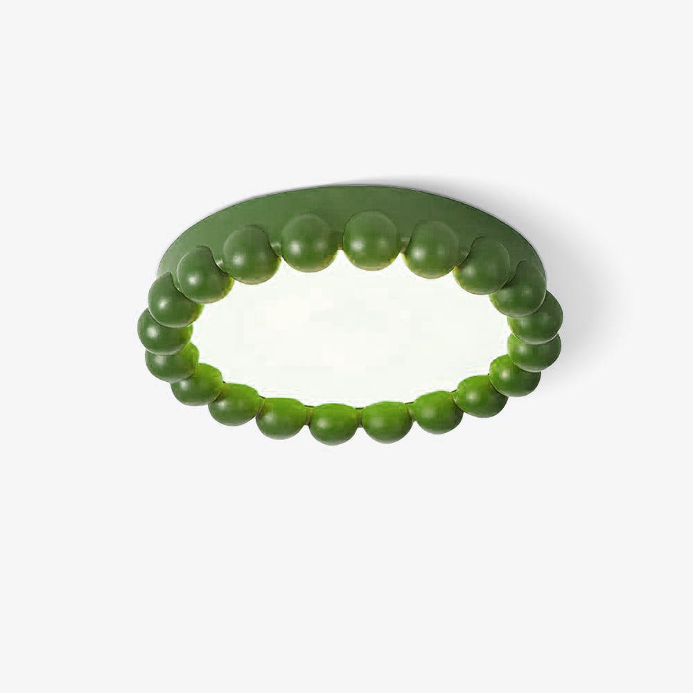 This Clérachic ceiling light in green, unlit, sits alone on a plain white background.