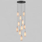 Monty alabaster pendant 11-head cluster styled in a foyer