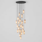 Monty alabaster pendant 21-head cluster in a large foyer