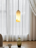 Monty alabaster pendant styled in a modern interior