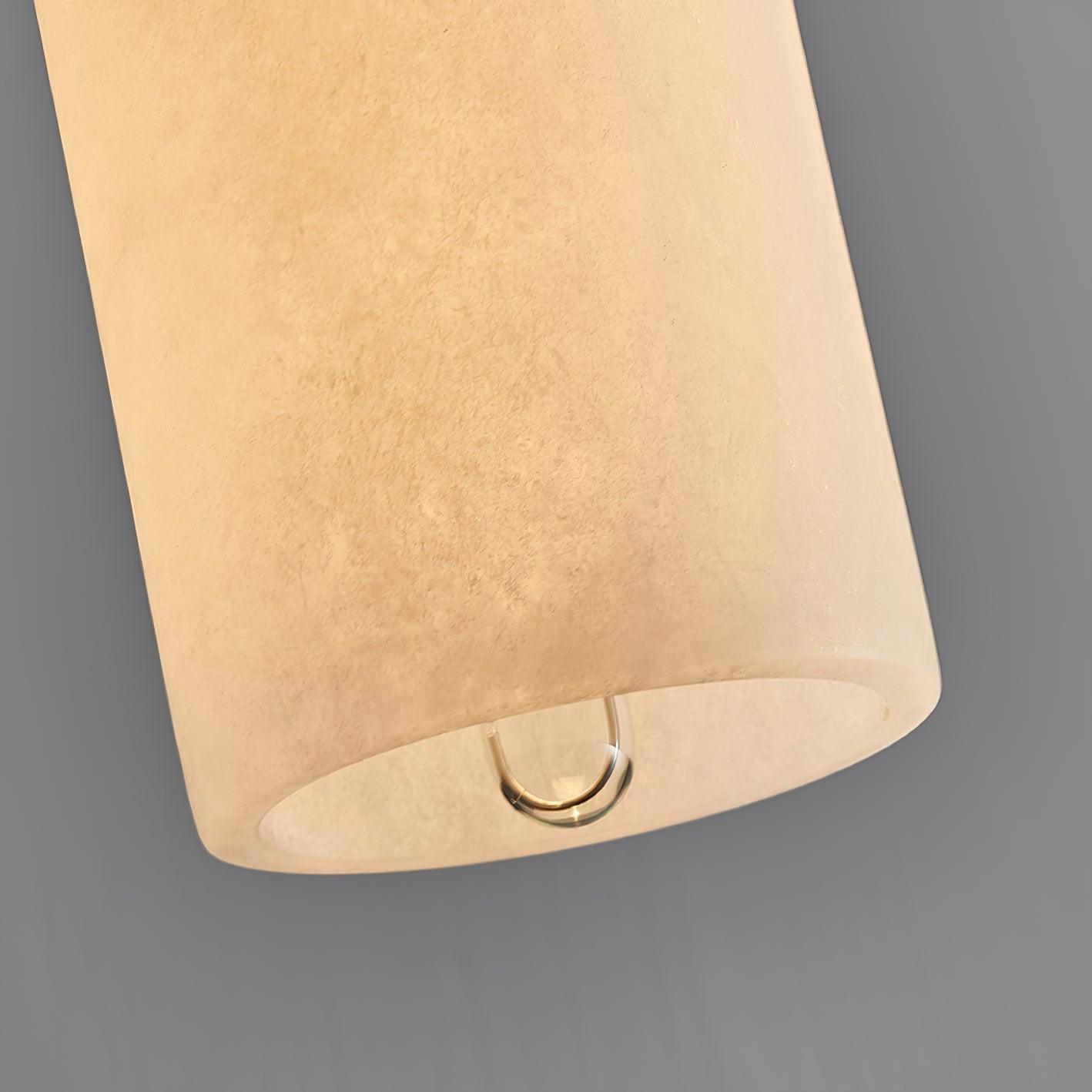 Underside of the Hecate pendant's shade showing the brass loop fitting inside the open rim.