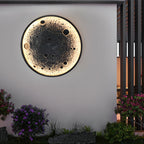 Applique murale rebelle en forme de croissant de lune, finition extérieure aluminium effet béton  