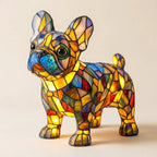 Dachshund Glass Table Lamp, Colorful Mosaic Design, 12-Inch