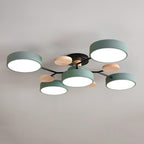 LED Ceiling Light With Multiple Arms And Circular Shades 24-Inch Fixture