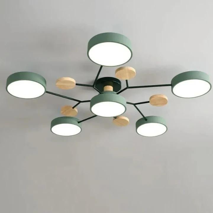 LED Ceiling Light With Multiple Arms And Circular Shades 24-Inch Fixture