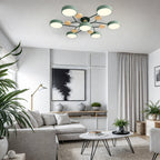 LED Ceiling Light With Multiple Arms And Circular Shades 24-Inch Fixture
