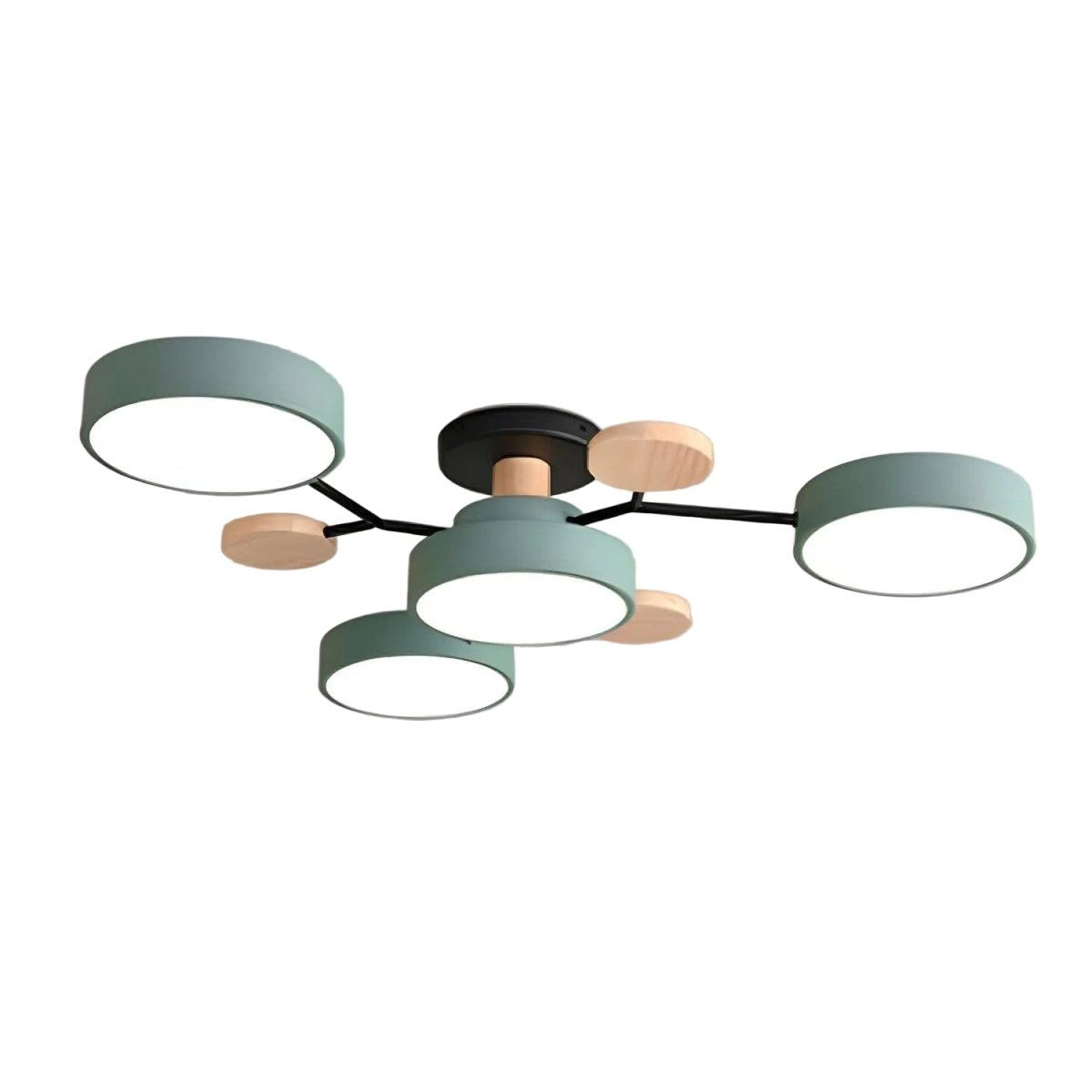 LED Ceiling Light With Multiple Arms And Circular Shades 24-Inch Fixture