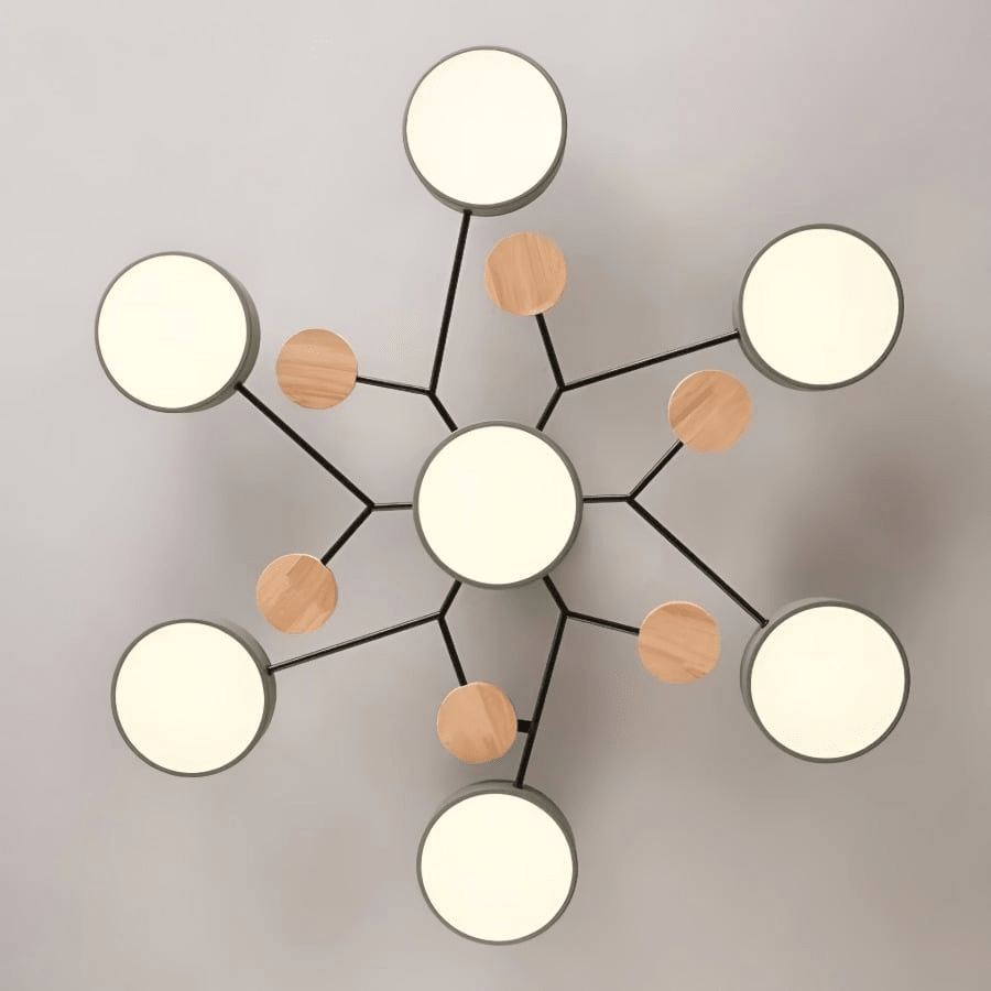 LED Ceiling Light With Multiple Arms And Circular Shades 24-Inch Fixture