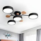 LED Ceiling Light With Multiple Arms And Circular Shades 24-Inch Fixture