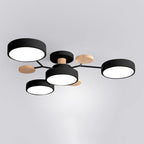 LED Ceiling Light With Multiple Arms And Circular Shades 24-Inch Fixture