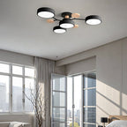 LED Ceiling Light With Multiple Arms And Circular Shades 24-Inch Fixture