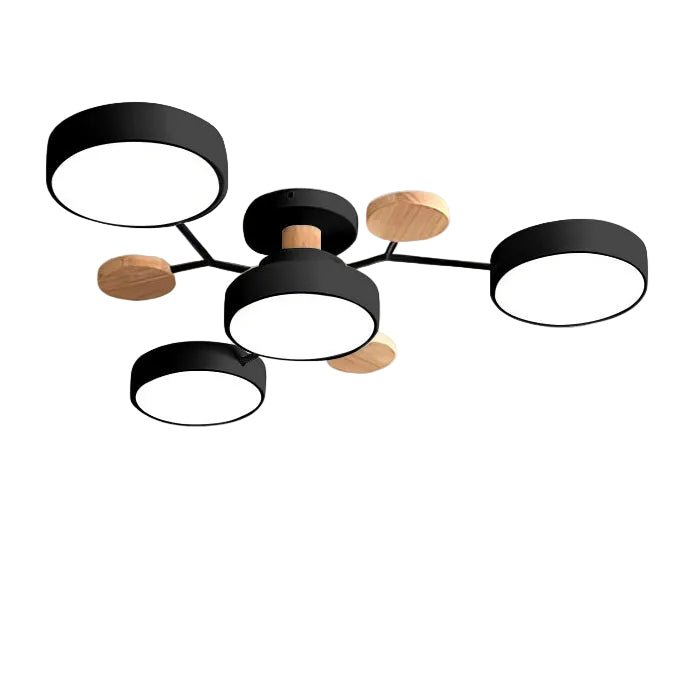 LED Ceiling Light With Multiple Arms And Circular Shades 24-Inch Fixture