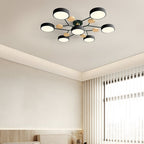 LED Ceiling Light With Multiple Arms And Circular Shades 24-Inch Fixture