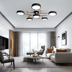 LED Ceiling Light With Multiple Arms And Circular Shades 24-Inch Fixture