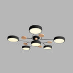 LED Ceiling Light With Multiple Arms And Circular Shades 24-Inch Fixture