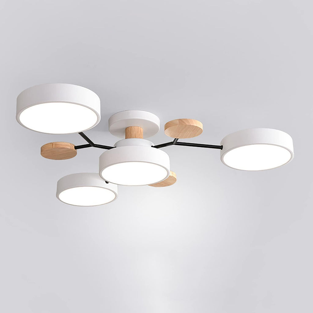 LED Ceiling Light With Multiple Arms And Circular Shades 24-Inch Fixture