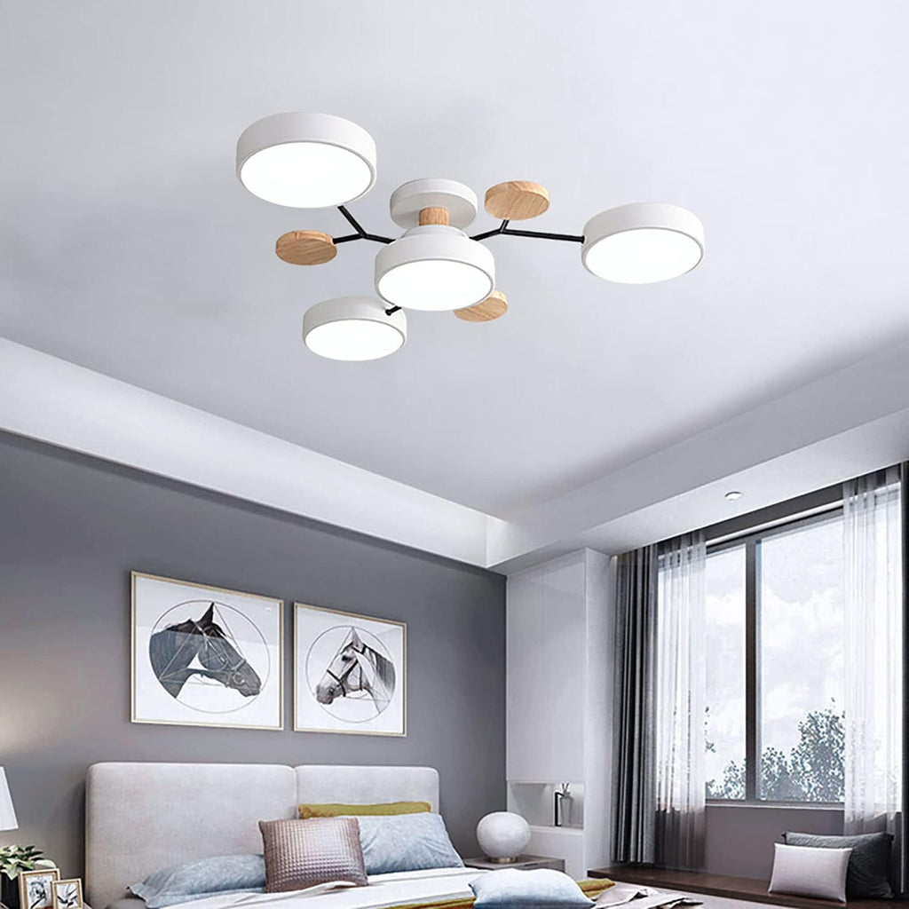 LED Ceiling Light With Multiple Arms And Circular Shades 24-Inch Fixture