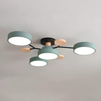 LED Ceiling Light With Multiple Arms And Circular Shades 24-Inch Fixture