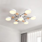 LED Ceiling Light With Multiple Arms And Circular Shades 24-Inch Fixture