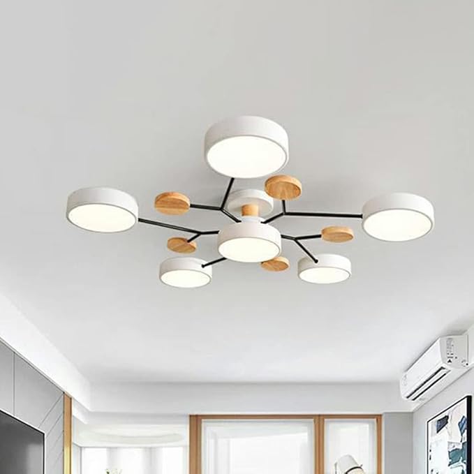 LED Ceiling Light With Multiple Arms And Circular Shades 24-Inch Fixture