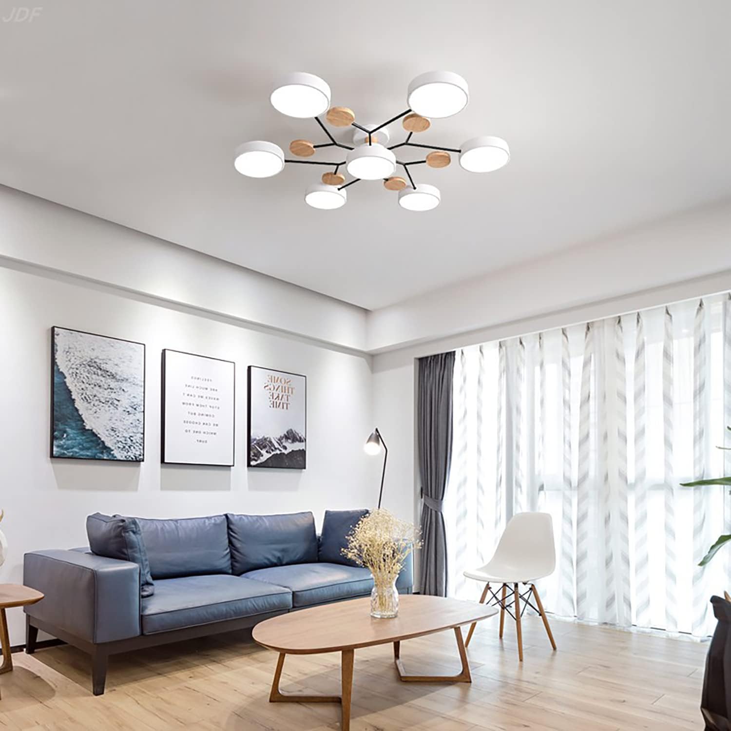 LED Ceiling Light With Multiple Arms And Circular Shades 24-Inch Fixture