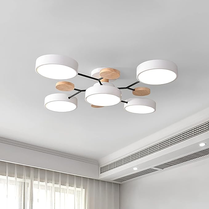 LED Ceiling Light With Multiple Arms And Circular Shades 24-Inch Fixture