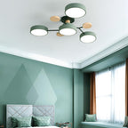 LED Ceiling Light With Multiple Arms And Circular Shades 24-Inch Fixture