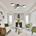 LED Ceiling Light With Multiple Arms And Circular Shades 24-Inch Fixture