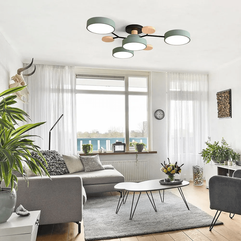 LED Ceiling Light With Multiple Arms And Circular Shades 24-Inch Fixture