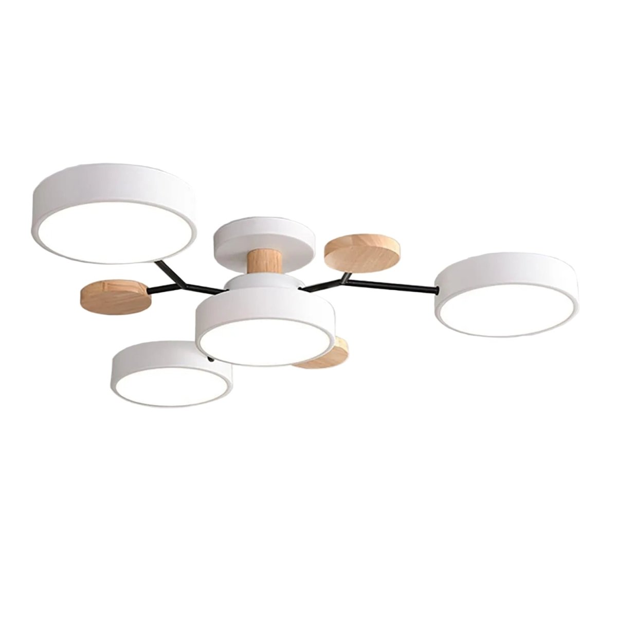 LED Ceiling Light With Multiple Arms And Circular Shades 24-Inch Fixture