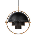 Multi-Lite pendant light in a chrome finish reflecting the surrounding room