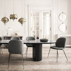 Multi-Lite pendant light shown with the shade halves turned for a soft ceiling glow