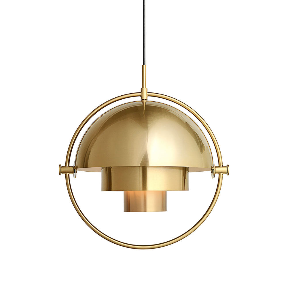 Multi-Lite pendant light arranged for sculptural indirect light in a living space