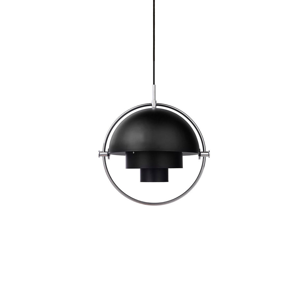 Multi-Lite pendant light shown with the shade halves turned for a soft ceiling glow