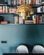 Multi-Lite pendant light close detail showing the slim ring frame around the hemisphere shade