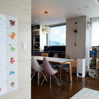 Multi-Lite pendant light arranged for sculptural indirect light in a living space