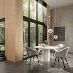 Multi-Lite pendant light close detail showing the slim ring frame around the hemisphere shade
