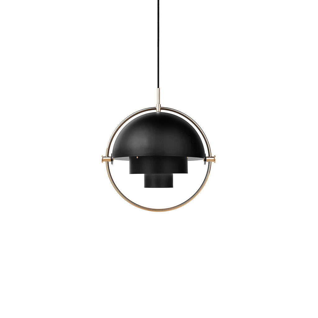 Multi-Lite pendant light in a chrome finish reflecting the surrounding room