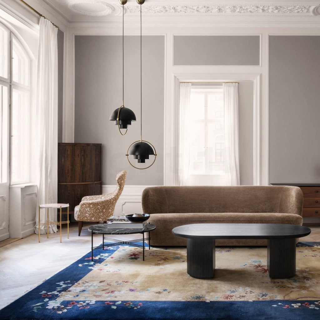 Multi-Lite pendant light close detail showing the slim ring frame around the hemisphere shade